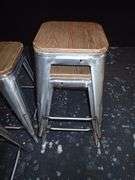 Metal Stacking Chair w/ Wood Top **sold 4X the money**
