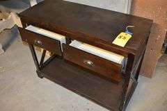 WOOD ENTRYWAY TABLE WITH 2-DRAWERS - APPROX. 38" X 15" X 30"