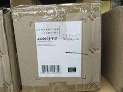 LOT OF ASSORTED (32) BOXES OF VISUAL COMFORT/GENERATION LIGHTING PRODUCTS, (10) TRAVERSE MIRAGE WH #14916RD-15, (1) 5-LIGHT ISLAND PENDANT #6690305-778, (1) LARGE 1-LIGHT OUTDOOR WALL PENDANT #8837401-12, (2) 4-LIGHT WALL/BATH #4457104-112, (3) 3-LIGHT WALL/BATH SCONCE #4420903-05, (1) LED WALL/BATH #45040935-112, (2) 1-LIGHT MINI PENDANTS #6177101EN3-848, (7) 4-LIGHT WALL/BATH SCONCE #4420904-112, ETC.