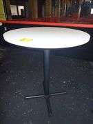 Round Bar Height Table w/ Metal Base and Heavy White Top **sold 2X the money**