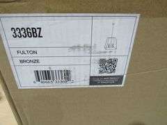 LOT, (1) HINKLEY FULTON BRONZE LIGHT PENDANT #3336BZ & (1) BOX COPPER (1) SET OF HARDWARE #OC2EI-CWB