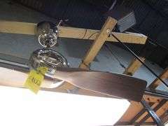 2-BLADE CEILING FAN, LOCATED IN WAREHOUSE, BUYER NEEDS LADDER FOR REMOVAL