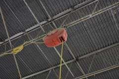 ELECTRIC CORD REEL ATTACHMENT  *BOLTED TO CEILING - BUYER WILL NEED TOOLS AND LADDER TO REMOVE FROM THE CEILING TRUSS*  (sold 2x the money)