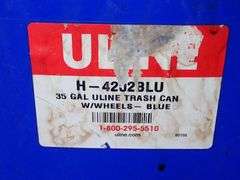 U-Line 35 Gallon Rolling Trash Bin Model H-4202 Blue **sold 3X the money**