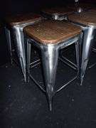 Metal Stacking Chair w/ Wood Top **sold 6X the money**