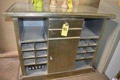 BAR CABINET WITH MIRRORED TOP, SIDES AND FRONT - APPROX. 50" X 24" X 42"