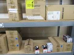 CONTENTS OF SHELF, APPROX. (40) BOXES OF ASSORTED SATCO LIGHT BULBS