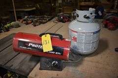 PROTEMP 60,000-BTU HEATER MDL PT-60V-GFA WITH PROPANE TANK