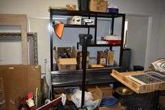 CONTENTS OF ROOM INCLUDING MONITORS, DÉCOR, VIDEO SCREEN, PORTABLE CABINET AND FRAMES