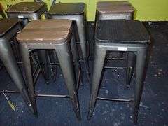 Metal Stacking Chair w/ Wood Top **sold 10X the money**