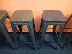 Metal Stacking Chair w/ Wood Top **sold 6X the money**