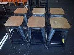 Metal Stacking Chair w/ Wood Top **sold 6X the money**