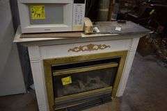 (1) ROPER REFRIGERATOR MDL RT16DKXDW00, (1) SAMSUNG MICROWAVE, (1) NON-WORKING ELECTRIC FIREPLACE AS SHOWN