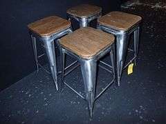 Metal Stacking Chair w/ Wood Top **sold 4X the money**