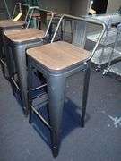 Metal Bar Height Chair w/ Wood Top **sold 3X the money**