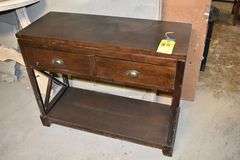WOOD ENTRYWAY TABLE WITH 2-DRAWERS - APPROX. 38" X 15" X 30"