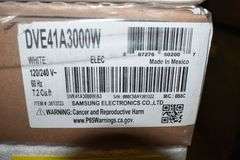 SAMSUNG ELECTRIC DRYER MDL DVE341A3000W/A3 WHITE 120/240-V