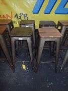 Metal Stacking Chair w/ Wood Top **sold 10X the money**