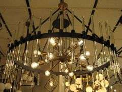 CHANDELIER OR PENDANT AS SHOWN * REFER TO PHOTOS * BUYER RESPONSIBLE FOR REMOVAL - BRING TOOLS AND LADDER AS ITEMS ARE CEILING MOUNTED 12'-14' CEILING HEIGHT*