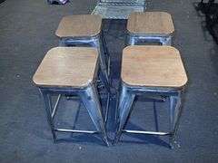 Metal Stacking Chair w/ Wood Top **sold 4X the money**