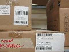 LOT OF APPROX. (5) VISUAL COMFORT 24" CABINET MAKER'S PICTURE LIGHT #SL2706HAB, (1) PETREL 30" PICTURE LIGHT #S2723HAB, (2) 8" CABINET MAKER'S PICTURE LIGHT #SL2704HAB, (AH4015PN-FG, (1) DOVER ) BASIL LARGE FLUSH MOUNT LIGHT #AH4015PN-FG, (1) DOVER TAIL SCONCE #ARN2302G-L, REPLACEMENT GLASS & CHAINS