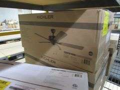 LOT, (5) ASSORTED KICHLER CEILING FANS INCLUDING (3) 330016SNB, (1) 330130NBR AND (1) 300301SBK