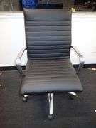 Conference Table w/ (4) Rolling NSF Black Vinyl Chairs