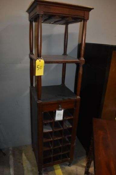 WOOD WINE CABINET - APPROX. 18" X 18" X 71"
