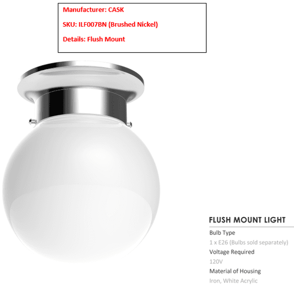 FLUSH MOUNT LIGHTING BN - APPROX. (162) AND MORE AS SHOWN