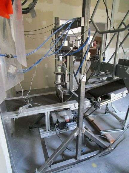 DUKANE CUSTOM CUTTER WITH 12" BLAD, DUKANE IQAIM DIGITAL CONTROLS AND MOTORIZED BELT CONVEYOR 12" X 72" LONG (NEW 2021)