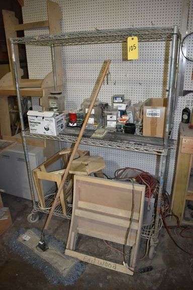 EAGLE WIRE RACK WITH CONTENTS AS SHOWN, PORTABLE