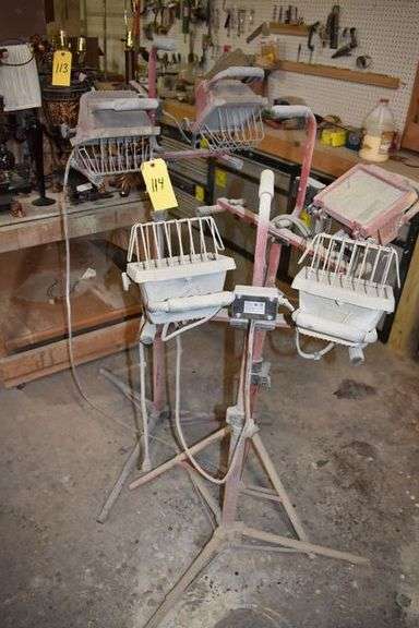 (5) FLOOD LIGHTS ON STANDS AS SHOWN