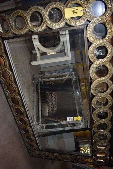 FRAMED BEVELED MIRROR  AS SHOWN - APPROX. 79" X 48"