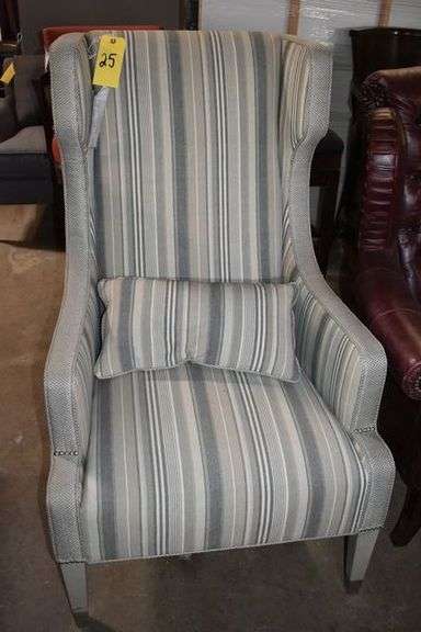 WING CHAIR BY JAMES STREET AND (1) PILLOW