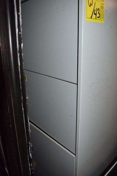 LOT, (1) HON 2-DRAWER LATERAL FILE, (1) HON 4-DRAWER LATERAL FILE, (1) HON 4- DRAWER LETTER FILE AND (1) FIREPROOF FILE CABINET *MISSING TOP DRAWER*