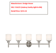 AUBREY 5-LIGHT WALL MOUNT SN