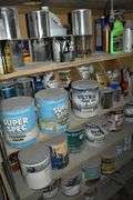 METAL SHELF WITH CONTENTS, PORTABLE - APPROX. 46" X 17" X 100"