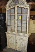 LOT, (1) WOOD CURIO CABINET - APPROX. 43" X 19" X 96" AND (1) PRIVACY SCREEN AS SHOWN - APPROX. 64" X 73"