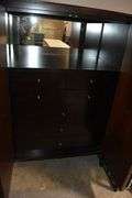 WOOD WARDROBE, 2-DOORS, 7-DRAWERS - APPROX. 39" X 25" X 59"  *DAMAGED*