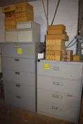 LOT, (1) 4-DRAWER METAL LATERAL FILE CABINET AND (1) 5-DRAWER METAL LATERAL FILE CABINET