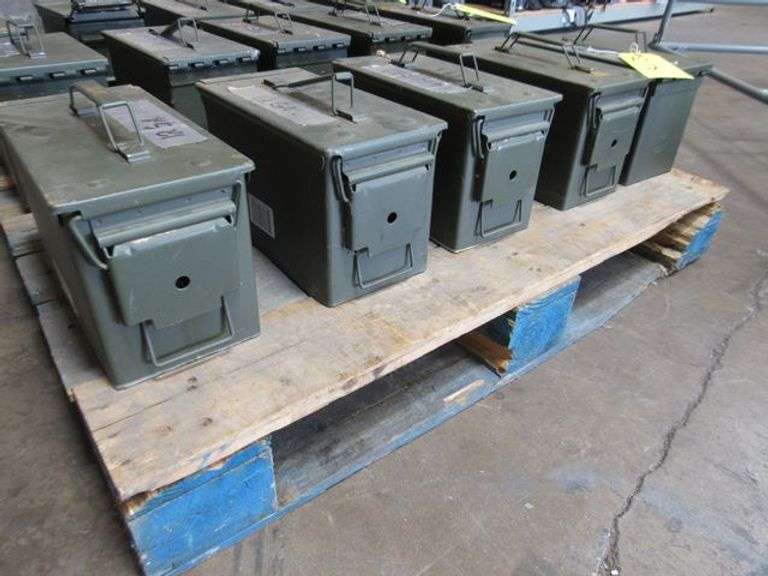 MILITARY STYLE AMMUNITION BOX - APPROX. 7.5" X 12" X 6" (SOLD 5X THE MONEY)