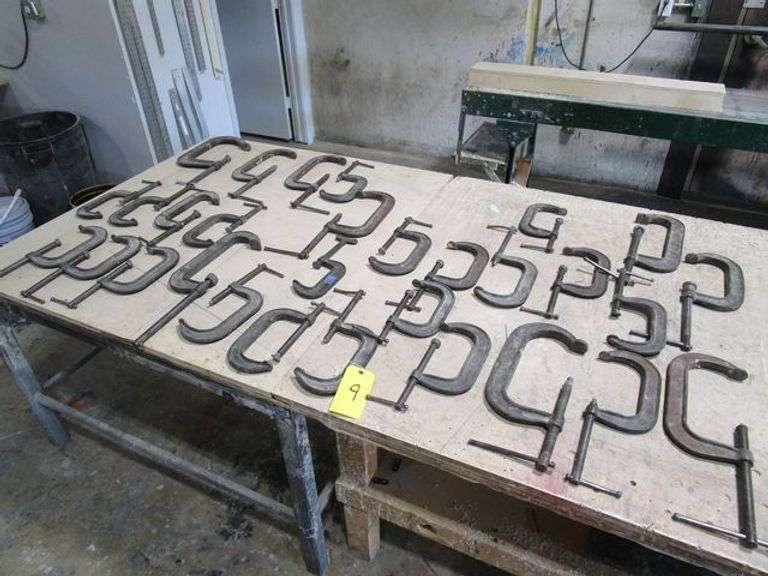 LOT OF APPROX. (32) ASSORTED SIZE HEAVY DUTY C-CLAMPS