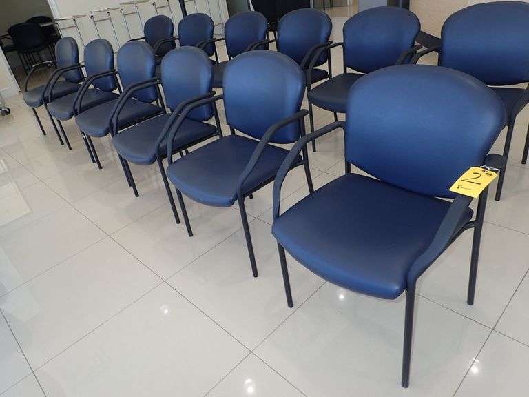 OFM METAL FRAMED ARM CHAIR IN BLUE VINYL **sold 6X the money**