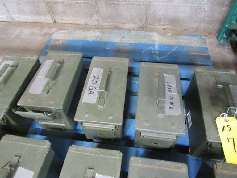MILITARY STYLE AMMUNITION BOX - APPROX. 7.5" X 12" X 6" (SOLD 5X THE MONEY)