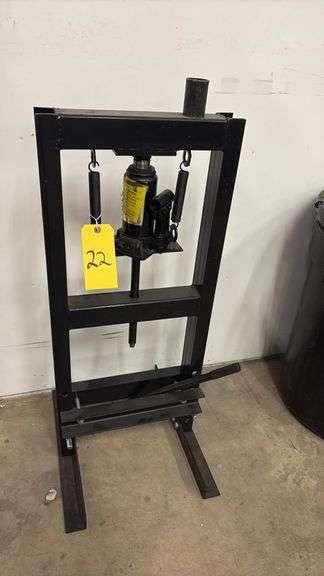 6 Ton Hydraulic Shop Press, Adjustable Bed, Black Steel Frame