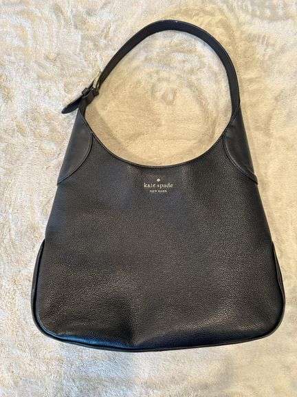 Kate Spade Black Pebbled Leather Shoulder Bag w/ Magnetic Closure
