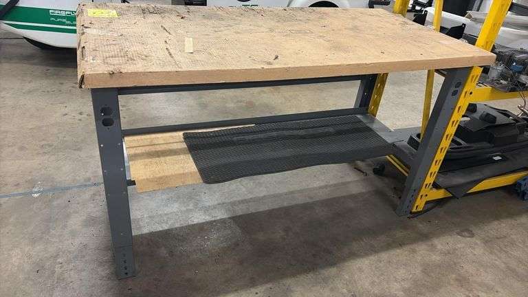 Heavy-Duty Workbench, Wood Top & Metal Frame, 60"x30", Lower Shelf