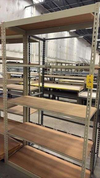Industrial Shelving Units, Metal Frame with Wooden Shelves, 5 Shelves, 48”x18”x84”