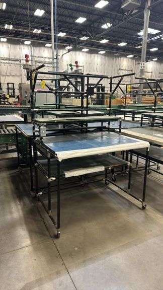 Industrial Workbench/Table with Wheels, Metal Frame, Multi-Level Design ...