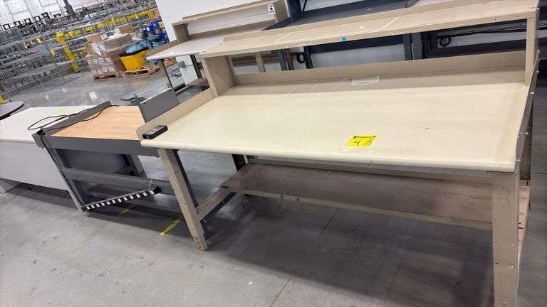 Round Meeting Table, White Desk, Butcher Block Workbench